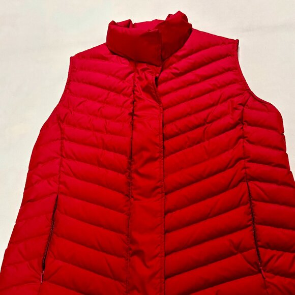 ~~Talbots Down Puffer Vest Full Zip, 2-Zip Pockets RED Women's Size M - Picture 1 of 6